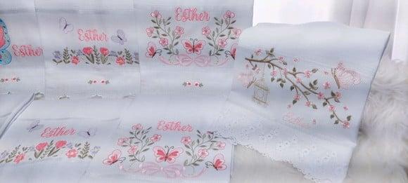 Kit Fraldas Floral Bebê Barra Recortada e Linha Premium