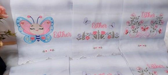 Kit Fraldas Floral Bebê Barra Recortada e Linha Premium