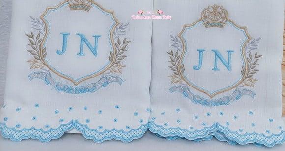 Kit Fraldas Personalizadas Barra Recortada Brasão Príncipe