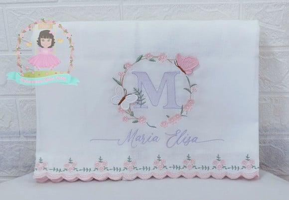 Kit Fraldas Personalizadas Barra Recortada Floral Luxo
