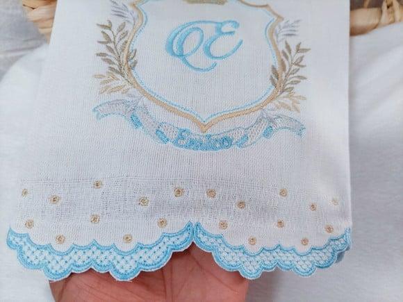 Kit Fraldas Personalizadas Barra Recortada Brasão Príncipe