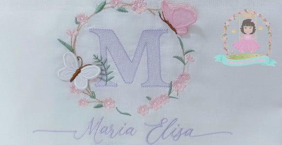 Kit Fraldas Personalizadas Barra Recortada Floral Luxo