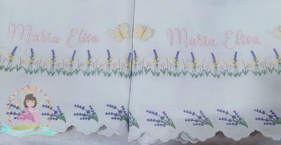 Kit Fraldas Personalizadas Barra Recortada Lavanda Luxo