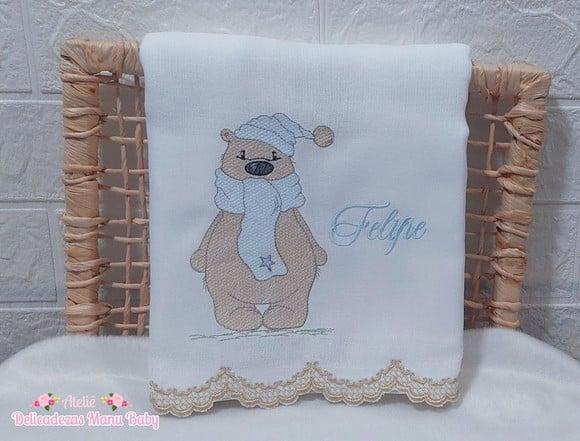 Kit Fraldas Personalizadas Barra Recortada Urso Polar