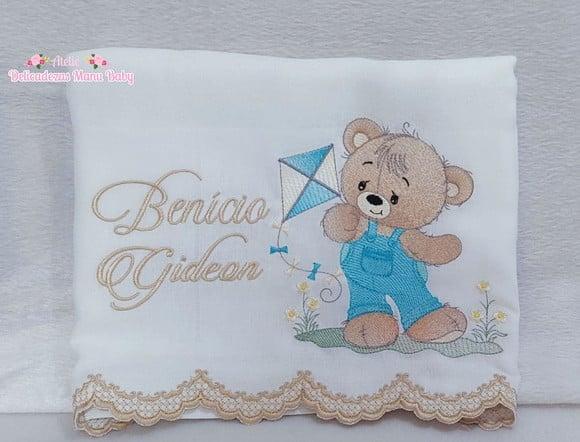 Kit Fraldas Personalizadas Barra Recortada Ursinho Luxo
