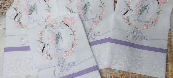 Kit Fraldas Personalizadas Floral Delicado Luxo