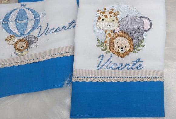 Kit Fraldas Personalizadas Safari Delicado Luxo