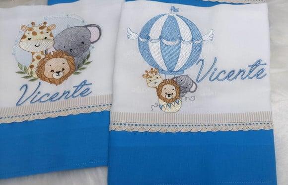 Kit Fraldas Personalizadas Safari Delicado Luxo