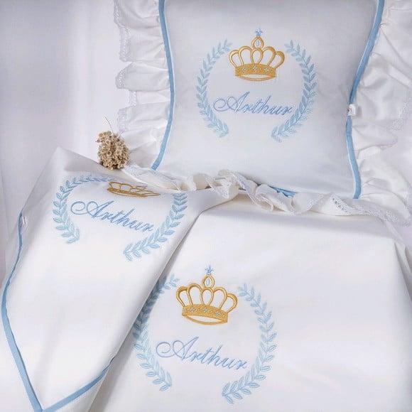 Kit Leito Maternidade Príncipe Coroa Ramos Luxo