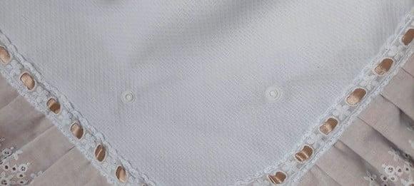 Manta Piquet Babados Floral Rosé Luxo
