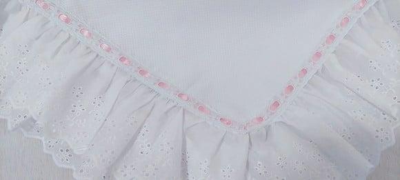 Manta Piquet Luxo Floral Borboleta Delicado Bordado