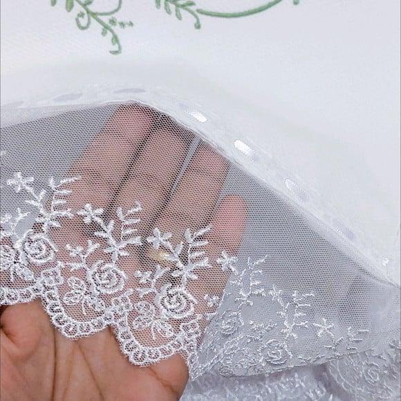 Manta Piquet Luxo com Renda Delicada Batizado Enxoval Luxo