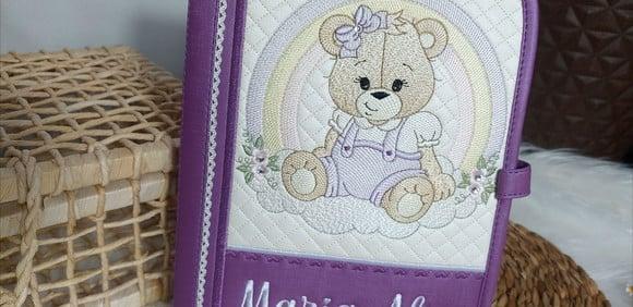 Porta Documentos do Bebê Capa Caderneta de Vacinação Ursinha
