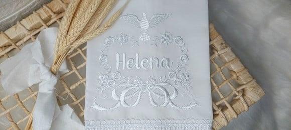 Toalha Batizado Delicada + Vela Batizado Luxo