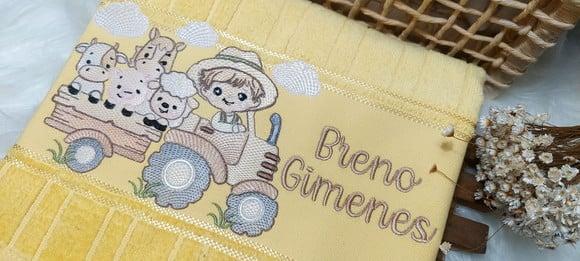 Toalha de Lavabo Boca Fazendinha Personalizada