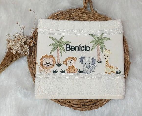 Toalha de Lavabo Boca Safari Personalizada Kit 2