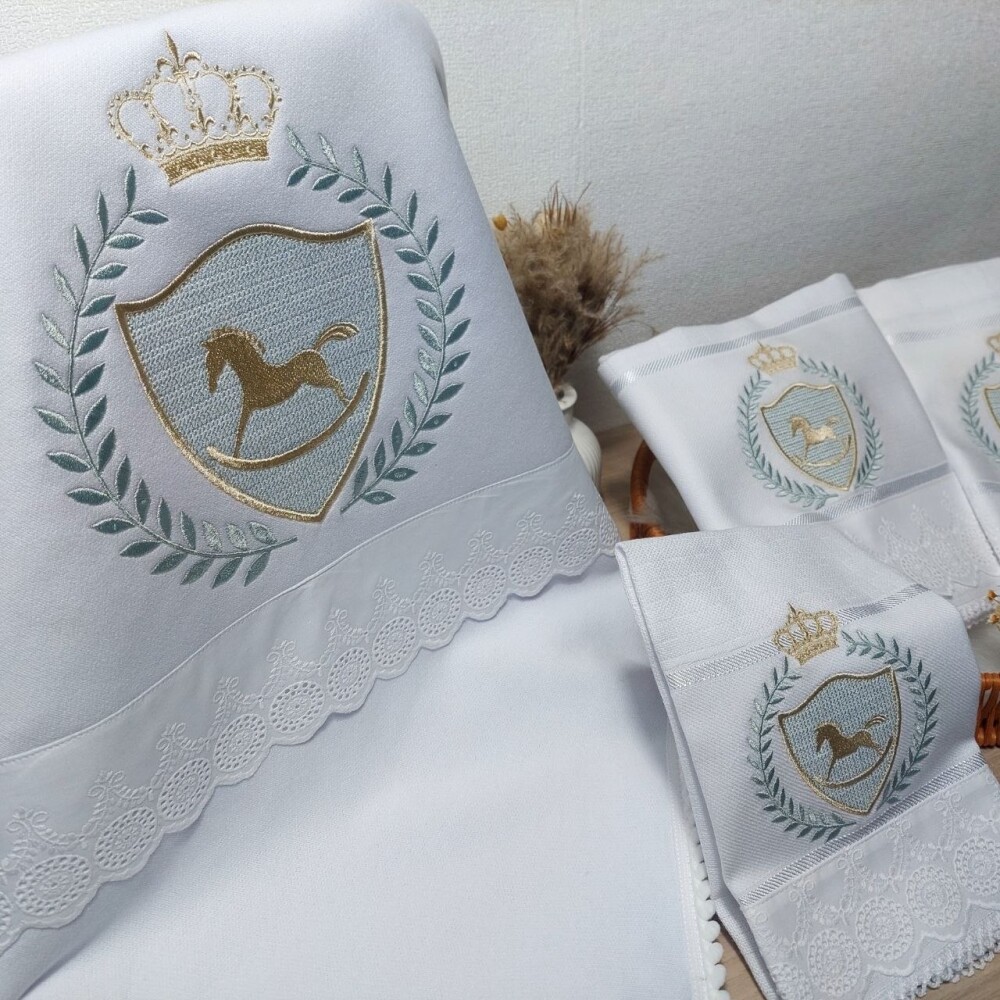 Enxoval de Bebê Cavalinho Kit Maternidade Luxo Personalizado Bor