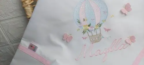 Cueiro Manta Percal 400 Fios Balão Borboletas 3d
