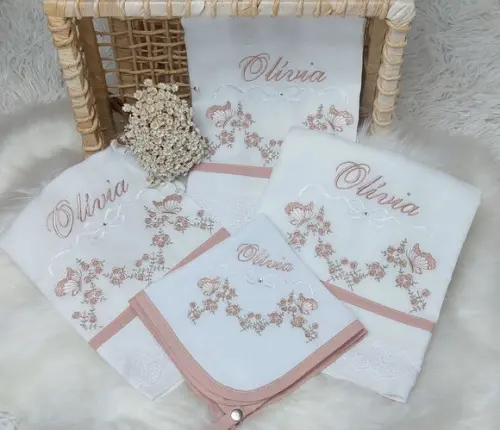 Enxoval Personalizado Floral Rosé Luxo Delicado