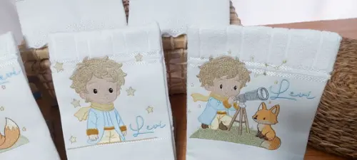Kit 05 Toalhas de Lavabo Personalizada Príncipe