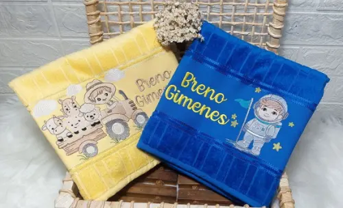 Kit 3 Toalhas de Lavabo Escolar Boca Personalizada
