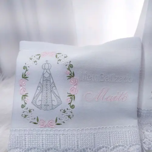 Kit Batizado Nossa Senhora Floral Luxo
