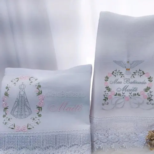 Kit Batizado Nossa Senhora Floral Luxo