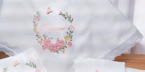 Kit Cueiro Floral Luxo + Fraldas com Barrinha Bordada