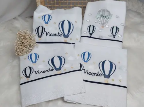 Kit Cueiro Percal 400 Fios Luxo + Fraldas Balão Luxo