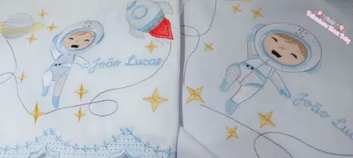 Kit Cueiro Percal 400 Fios Luxo + Fraldas Personalizadas