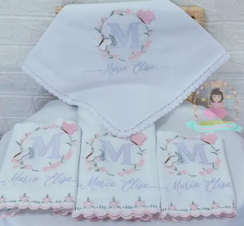 Kit Enxoval Personalizado Luxo Floral Delicado