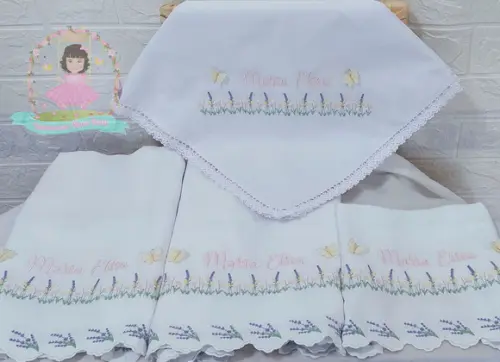 Kit Enxoval Personalizado Luxo Lavanda Delicado Floral