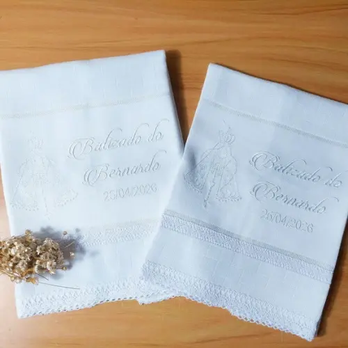Kit Fralda Boca e Ombro Batizado Delicado