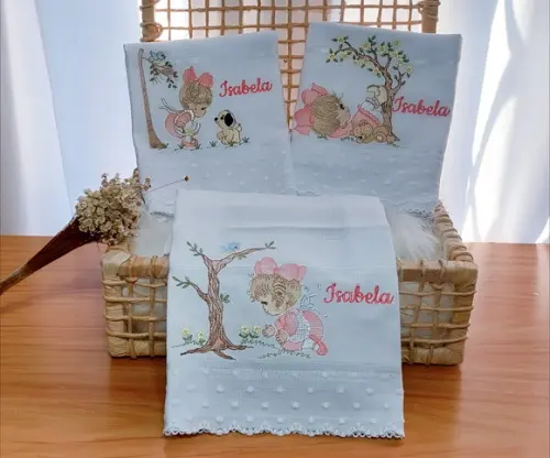 Kit Fraldas com Renda Delicada Menina Bonecas Luxo