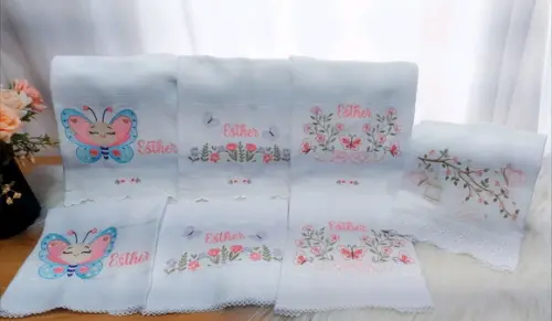 Kit Fraldas Floral Bebê Barra Recortada e Linha Premium