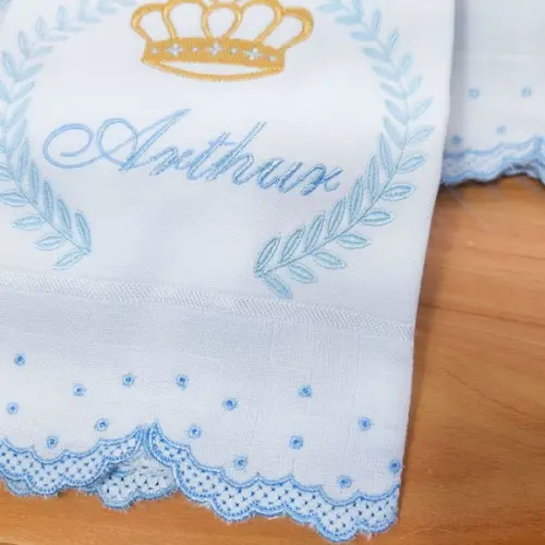 Kit Fraldas Personalizada Príncipe Coroa Ramos Barra Bordada