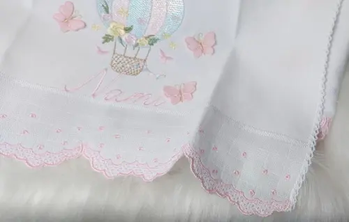 Kit Fraldas Personalizadas Barra Recortada Balão Menina