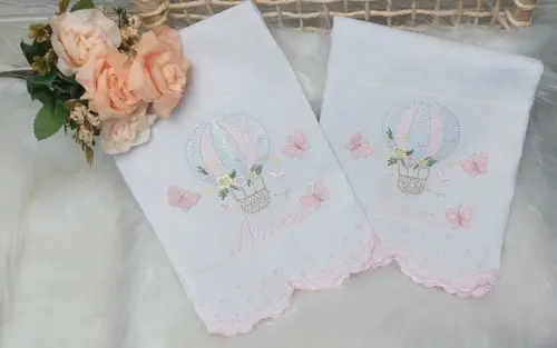 Kit Fraldas Personalizadas Barra Recortada Balão Menina