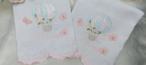 Kit Fraldas Personalizadas Barra Recortada Balão Menina