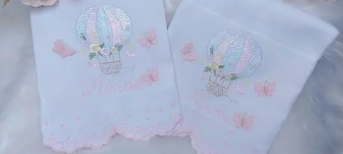 Kit Fraldas Personalizadas Barra Recortada Balão Menina