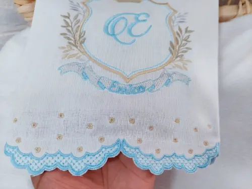 Kit Fraldas Personalizadas Barra Recortada Brasão Príncipe