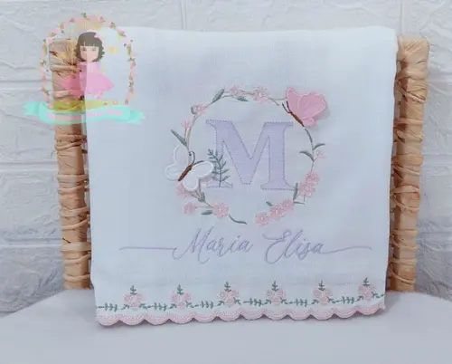 Kit Fraldas Personalizadas Barra Recortada Floral Luxo