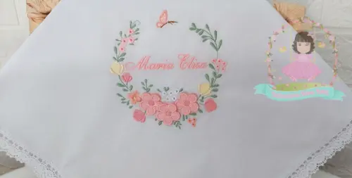 Kit Fraldas Personalizadas Barra Recortada Floral Rosé Luxo
