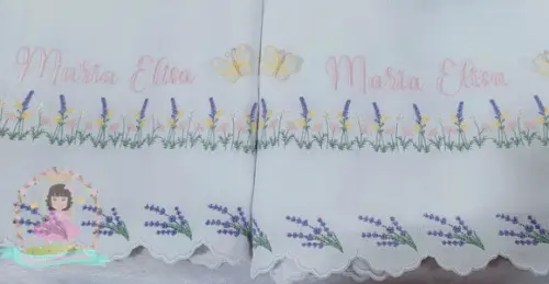 Kit Fraldas Personalizadas Barra Recortada Lavanda Luxo