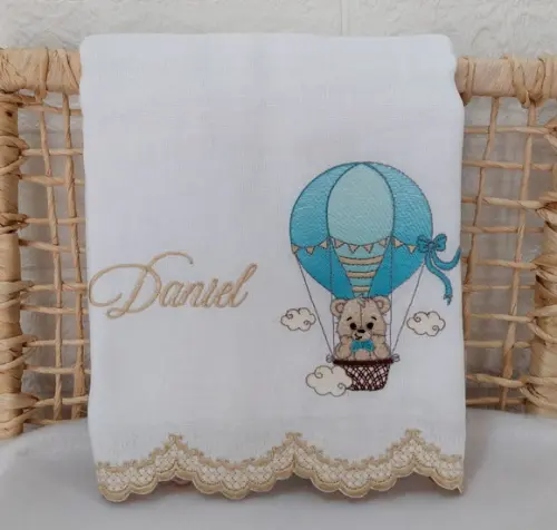 Kit Fraldas Personalizadas Barra Recortada Urso Delicado