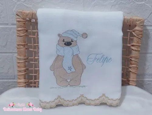 Kit Fraldas Personalizadas Barra Recortada Urso Polar