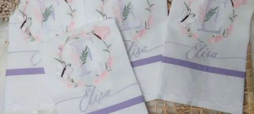 Kit Fraldas Personalizadas Floral Delicado Luxo