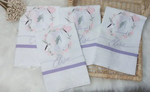 Kit Fraldas Personalizadas Floral Delicado Luxo