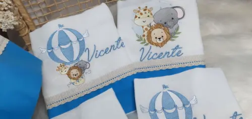 Kit Fraldas Personalizadas Safari Delicado Luxo