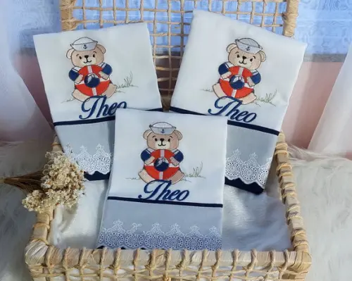 Kit Fraldas Personalizadas Urso Marinheiro Luxo